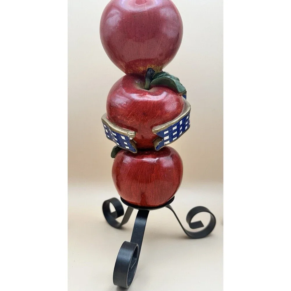 Vintage Homco Home Interiors Fruit Votive Candle Holder Set 3 Apple Pear Grape